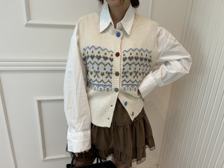 Pearls room - Korean Women Fashion - #romanticstyle - Song Song Knit Vest - 10
