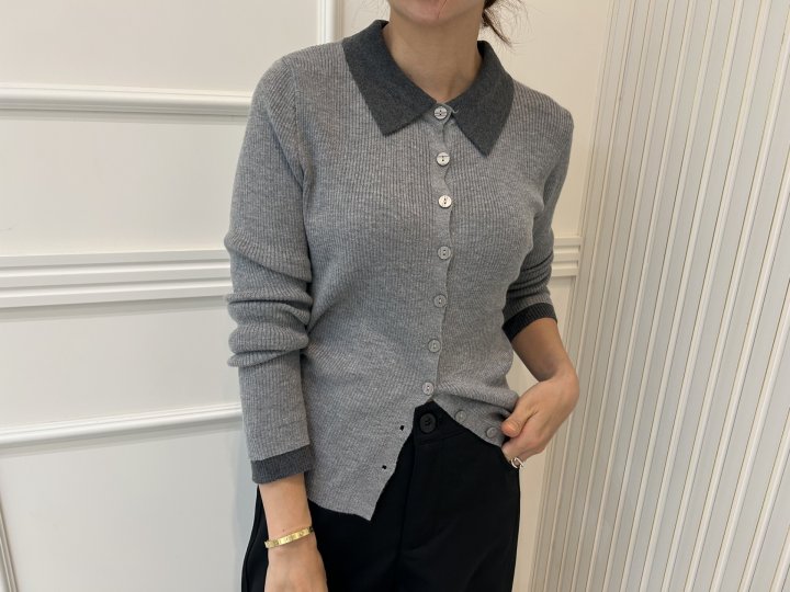 Pearls room - Korean Women Fashion - #shopsmall - Ribbed Collar Shirt - 10