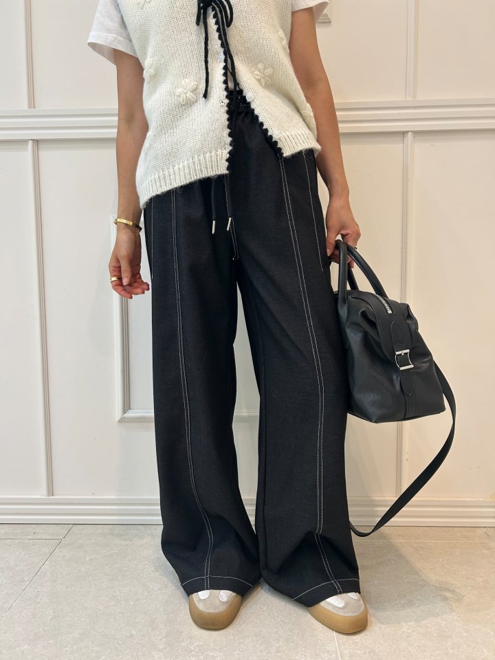 Pearls room - Korean Women Fashion - #shopsmall - Stitch Pants - 9