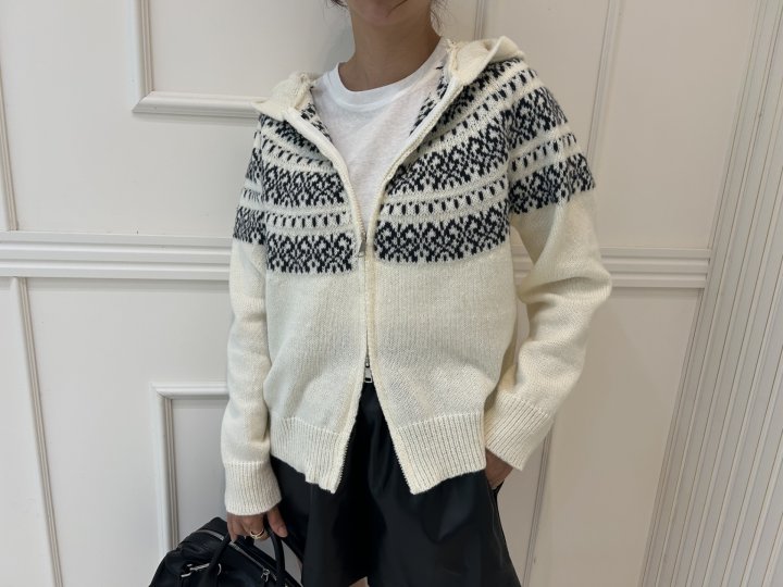 Pearls room - Korean Women Fashion - #shopsmall - Cable Hood Zip-up - 5
