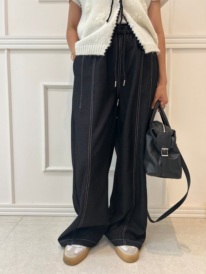 Pearls room - Korean Women Fashion - #thatsdarling - Stitch Pants - 10