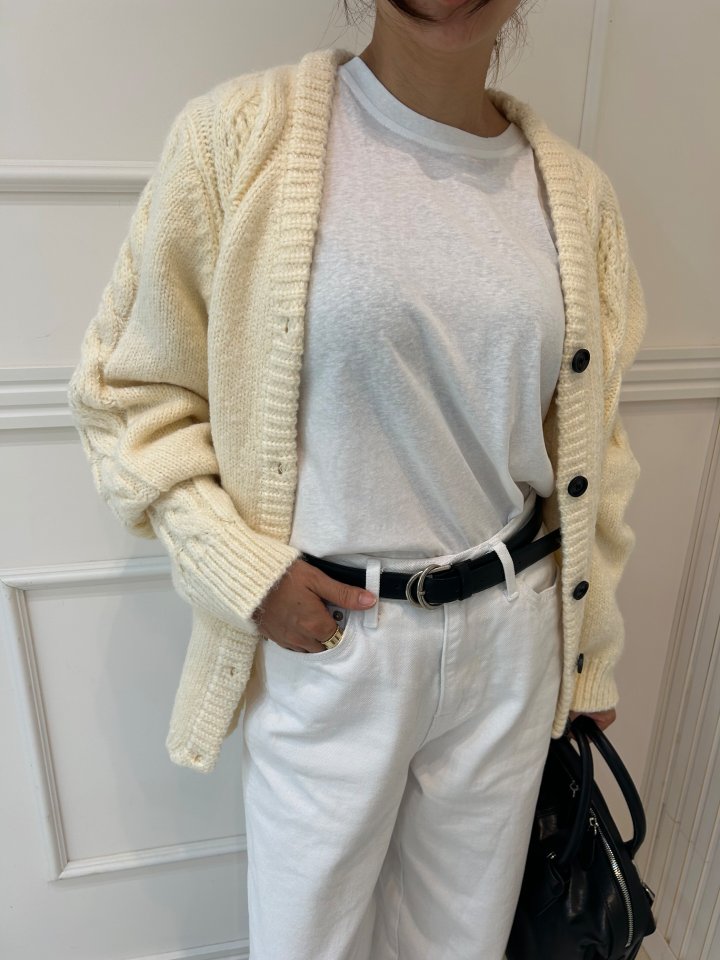 Pearls room - Korean Women Fashion - #thatsdarling - Cable Knit Cardigan - 9