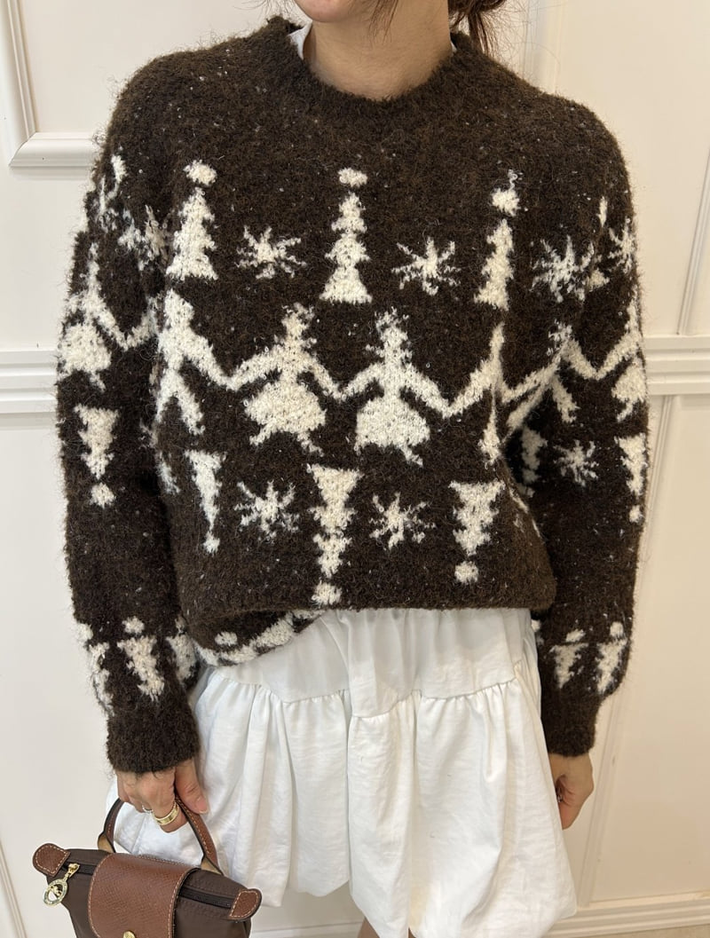 Pearls room - Korean Women Fashion - #thelittlethings - Boucle Round Knit - 2