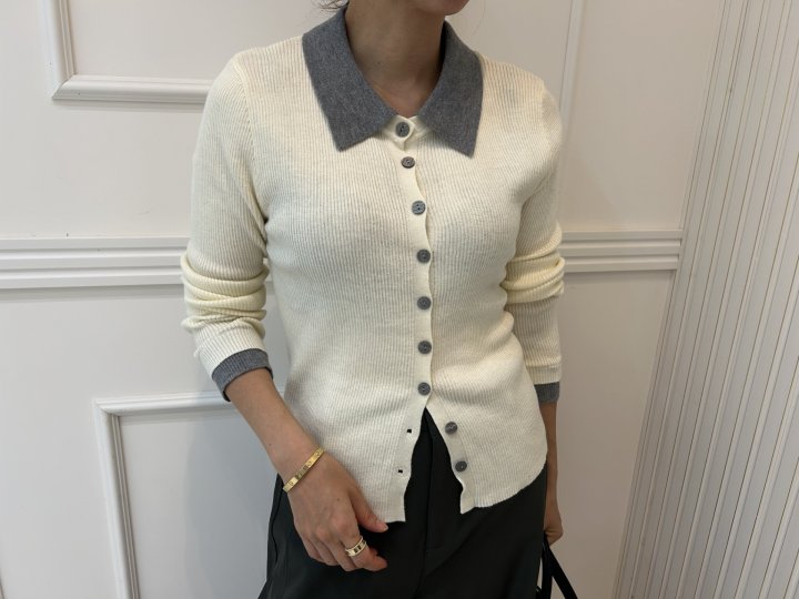 Pearls room - Korean Women Fashion - #vintageinspired - Ribbed Collar Shirt - 5