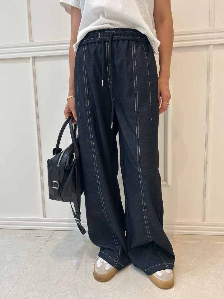 Pearls room - Korean Women Fashion - #womensfashion - Stitch Pants - 4