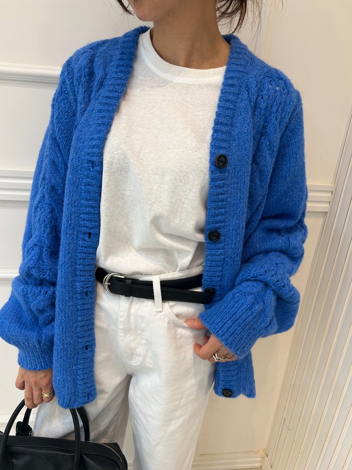 Pearls room - Korean Women Fashion - #vintageinspired - Cable Knit Cardigan - 3