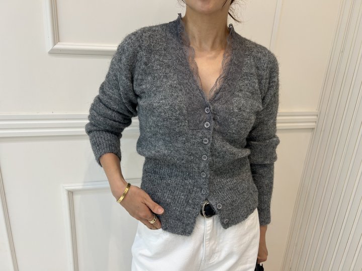 Pearls room - Korean Women Fashion - #vintageinspired - Lace Cardigan - 2