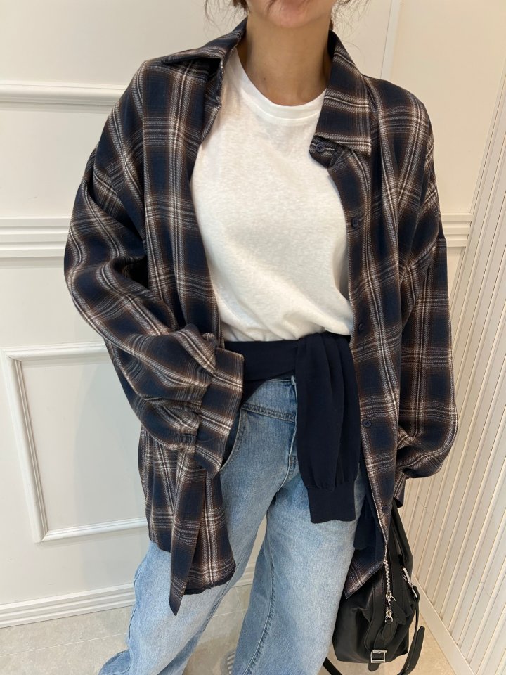 Pearls room - Korean Women Fashion - #vintageinspired - Check Shirt - 10