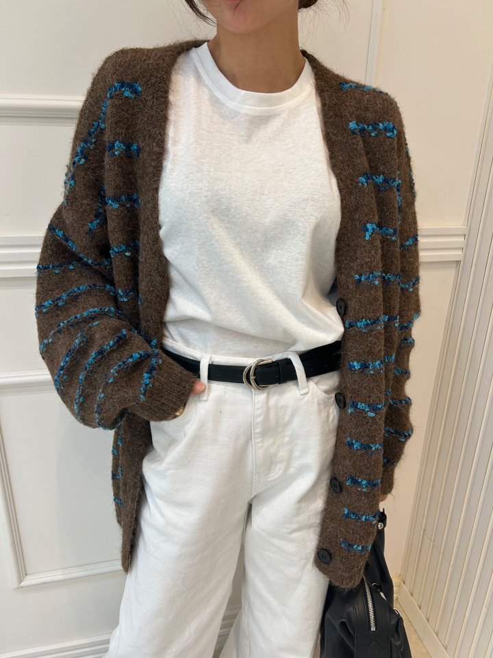 Pearls room - Korean Women Fashion - #vintagekidsstyle - Stripe Cardigan - 8