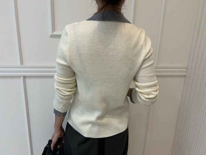 Pearls room - Korean Women Fashion - #vintagekidsstyle - Ribbed Collar Shirt - 6