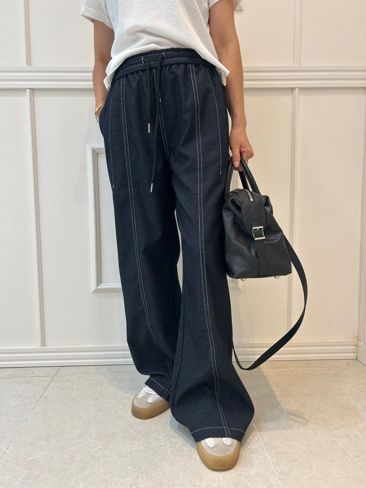 Pearls room - Korean Women Fashion - #vintagekidsstyle - Stitch Pants - 5