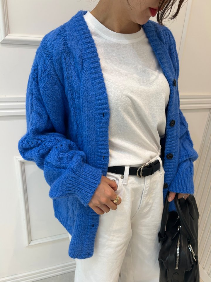 Pearls room - Korean Women Fashion - #vintageinspired - Cable Knit Cardigan - 4