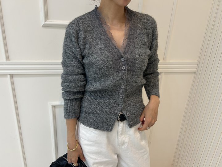 Pearls room - Korean Women Fashion - #vintagekidsstyle - Lace Cardigan - 3