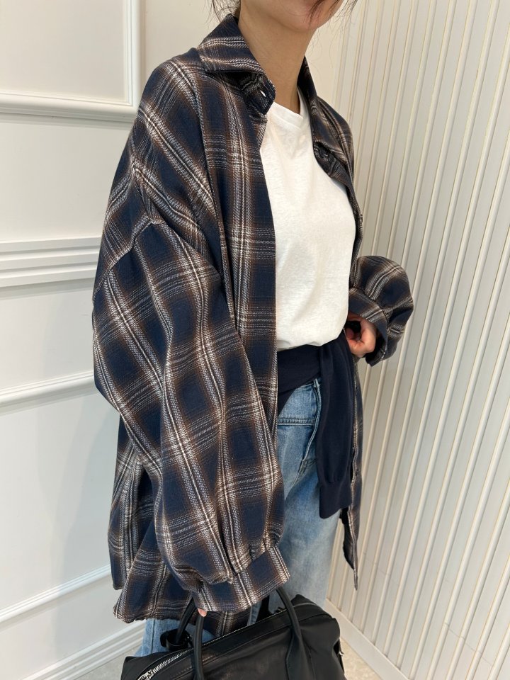 Pearls room - Korean Women Fashion - #vintagekidsstyle - Check Shirt - 11