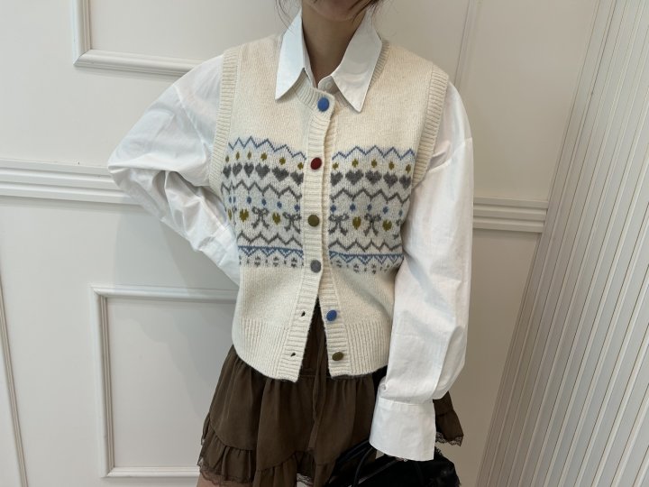 Pearls room - Korean Women Fashion - #vintagekidsstyle - Song Song Knit Vest - 7