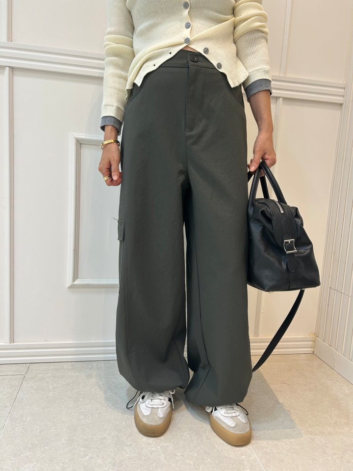Pearls room - Korean Women Fashion - #womensfashion - String Cargo Slacks - 2