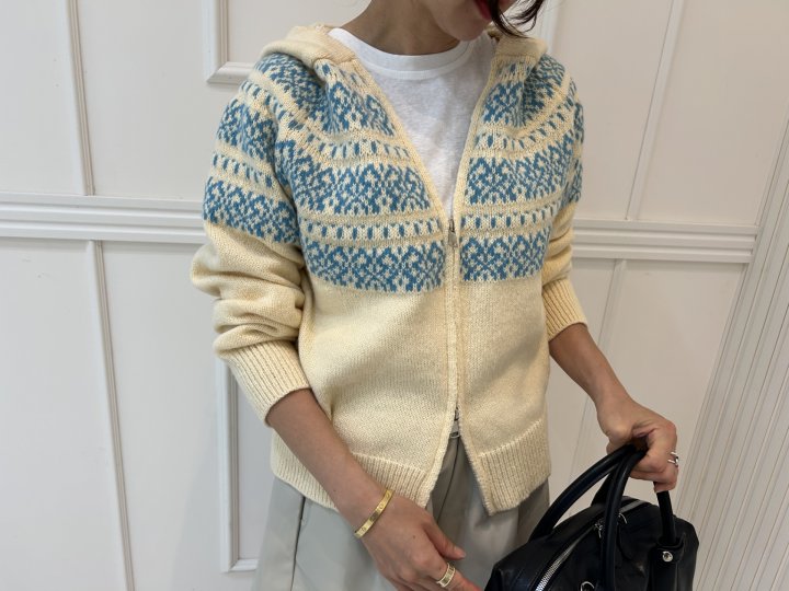 Pearls room - Korean Women Fashion - #womensfashion - Cable Hood Zip-up - 9