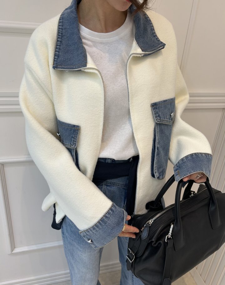 Pearls room - Korean Women Fashion - #momslook - Denim Jumper - 4