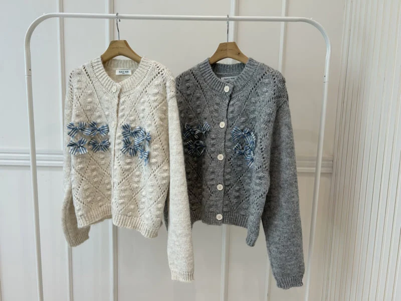 Pearls room - Korean Women Fashion - #womensfashion - Ribbon Lace Knit Cardigan