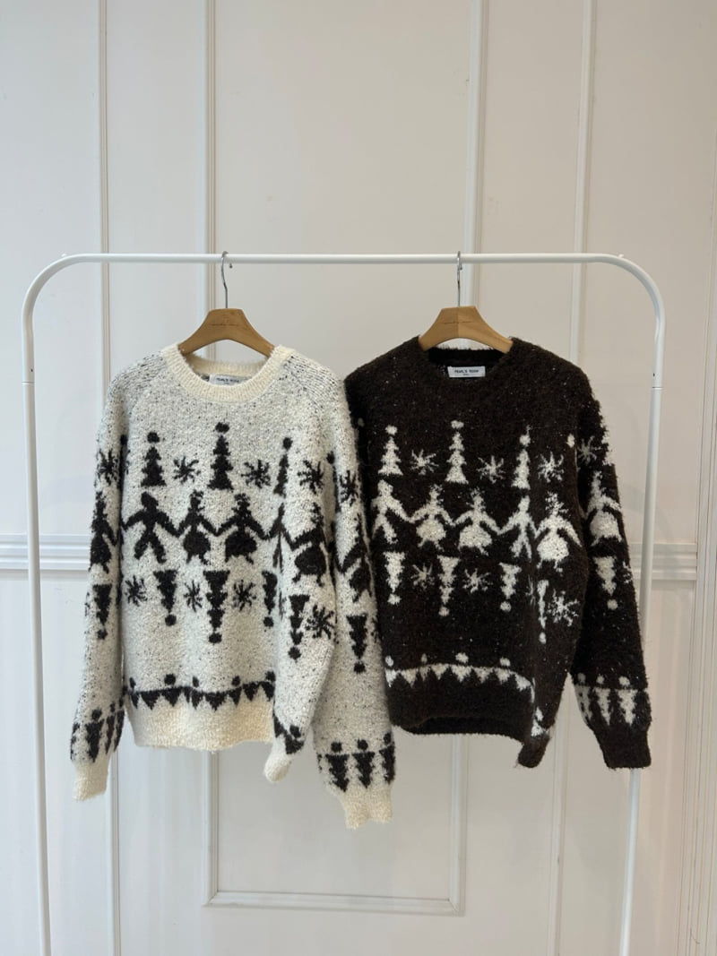 Pearls room - Korean Women Fashion - #womensfashion - Boucle Round Knit - 10