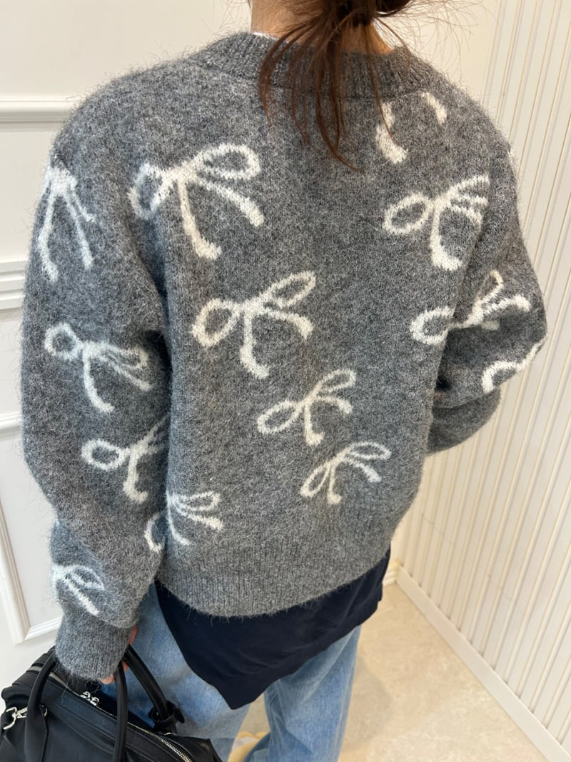 Pearls room - Korean Women Fashion - #womensfashion - Ribbon Cardigan - 5