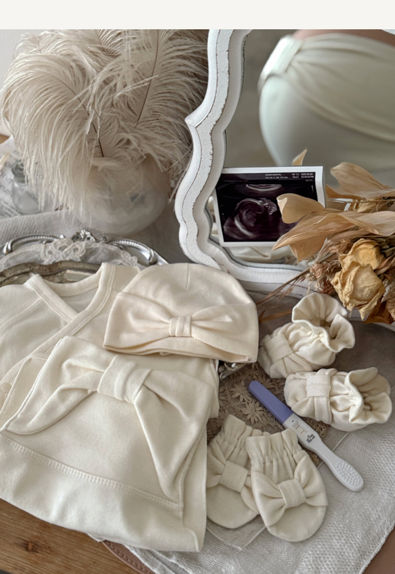 Peekaboo - Korean Baby Fashion - #babyboutique - Ribbon Newborn Set - 3