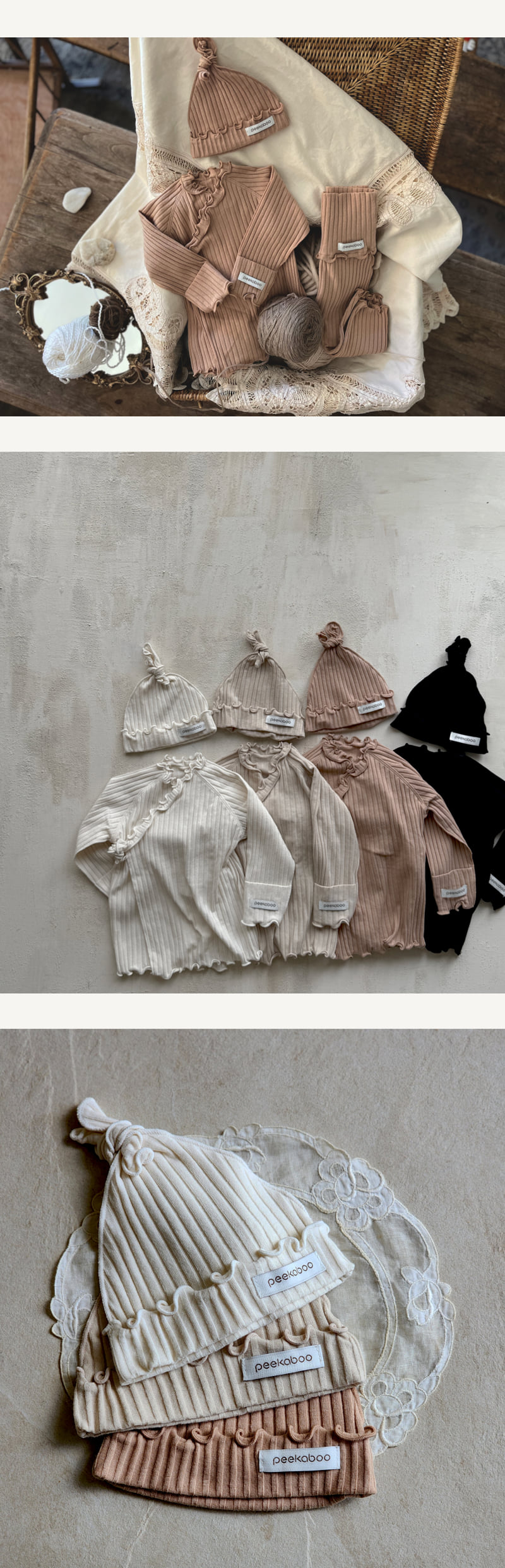 Peekaboo - Korean Baby Fashion - #babyboutique - Lua Newborn Set (set of 3) - 3