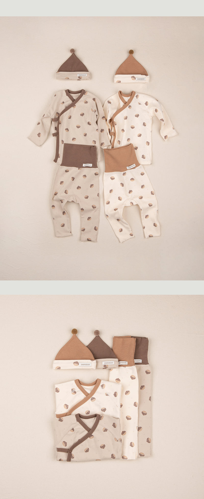 Peekaboo - Korean Baby Fashion - #babyboutiqueclothing - Chestnut Newborn Set - 3