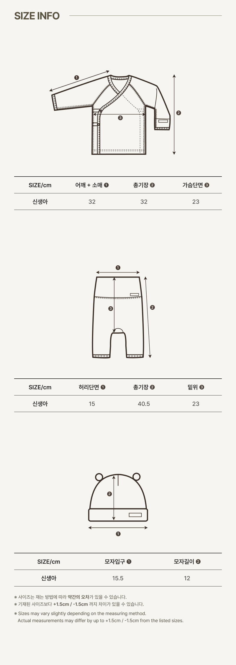 Peekaboo - Korean Baby Fashion - #babyootd - Nouveau Bear Newborn Set (Neutral) - 5