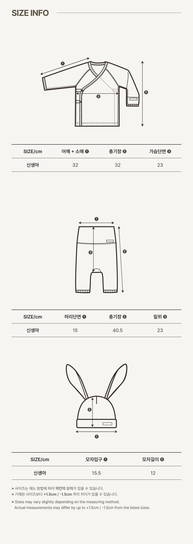 Peekaboo - Korean Baby Fashion - #babyoutfit - Nouveau Bunny Newborn Set (Neutral) - 5