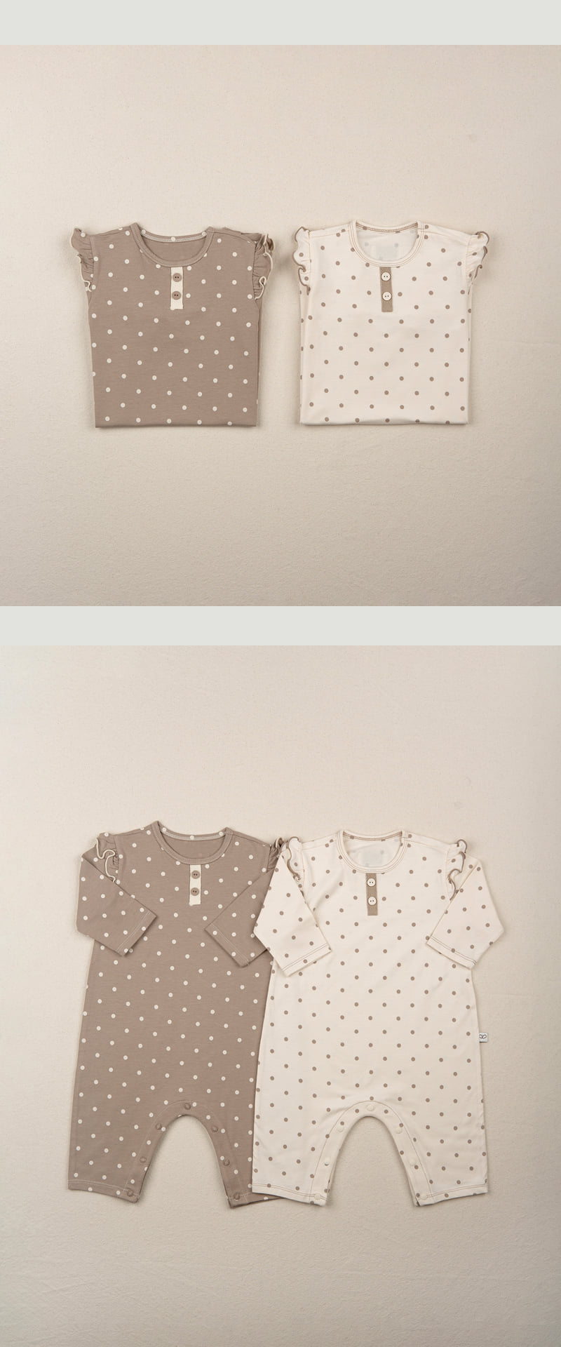 Peekaboo - Korean Baby Fashion - #onlinebabyshop - Popo Frill Pajama Bodysuit - 2