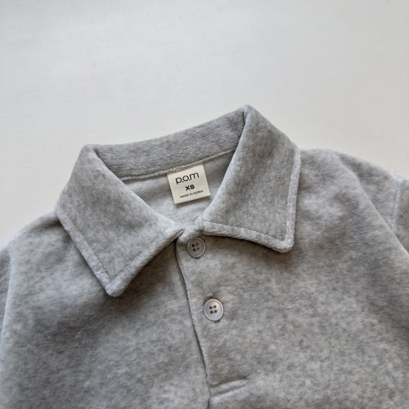 Pom - Korean Children Fashion - #Kfashion4kids - Velour Collar Sweatshirt - 9