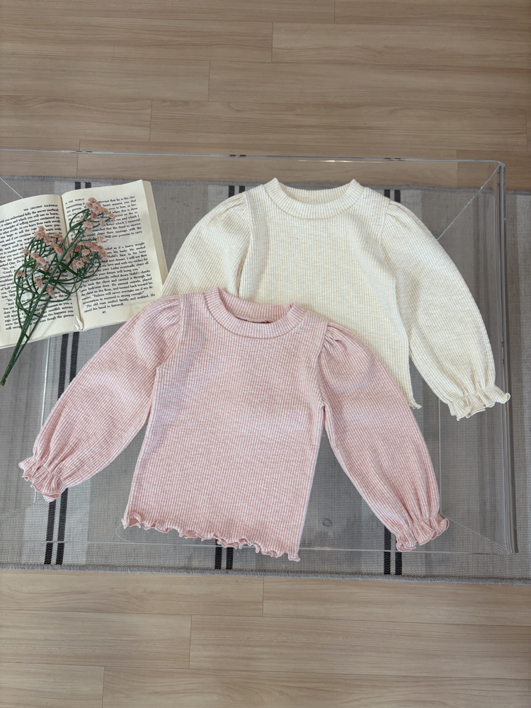 Pom - Korean Children Fashion - #Kfashion4kids - Balloon Ribbed Tee - 2