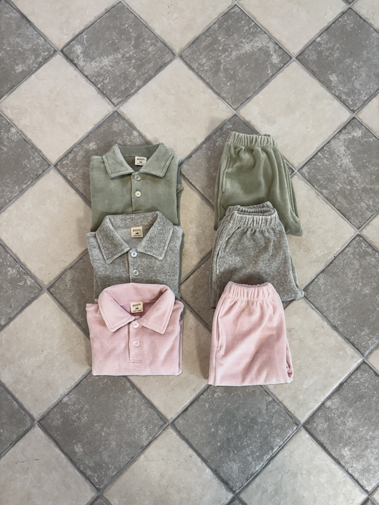 Pom - Korean Children Fashion - #childofig - Velour Collar Sweatshirt