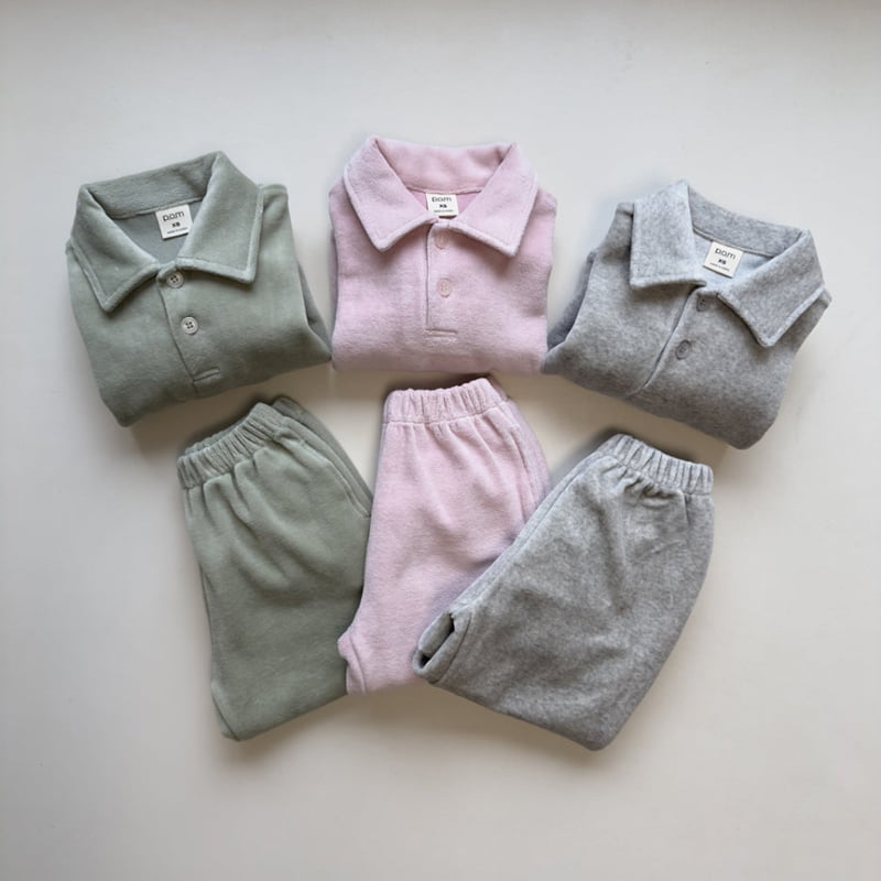 Pom - Korean Children Fashion - #childrensboutique - Velour Collar Sweatshirt - 2
