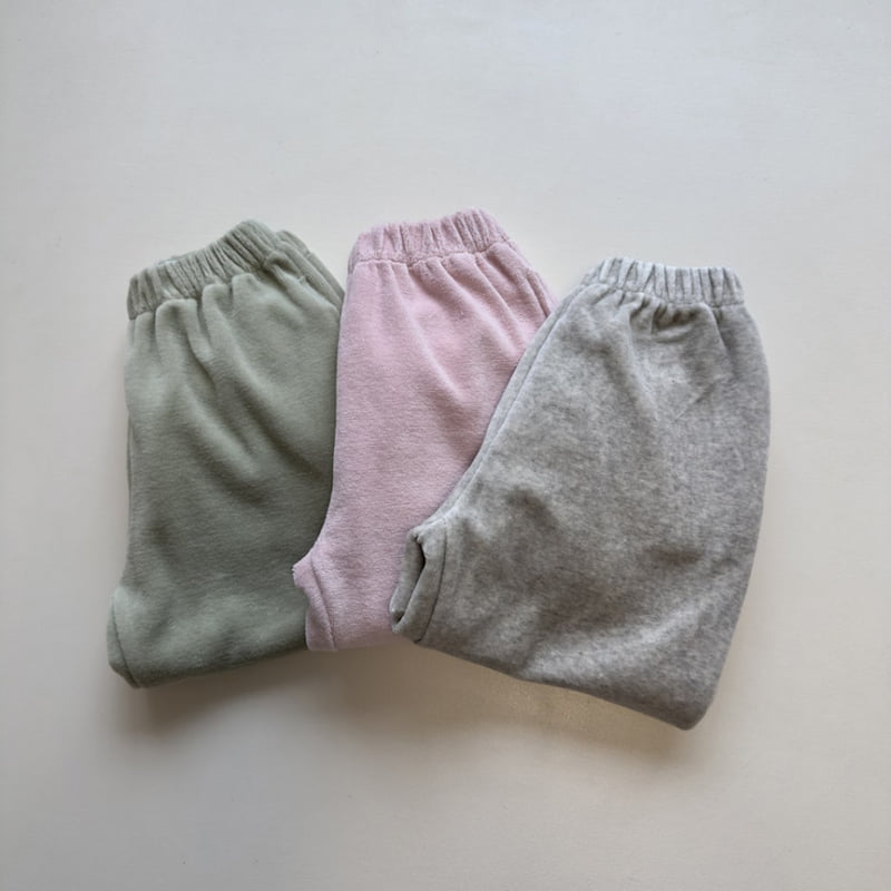 Pom - Korean Children Fashion - #childrensboutique - Velour Jogger Pants