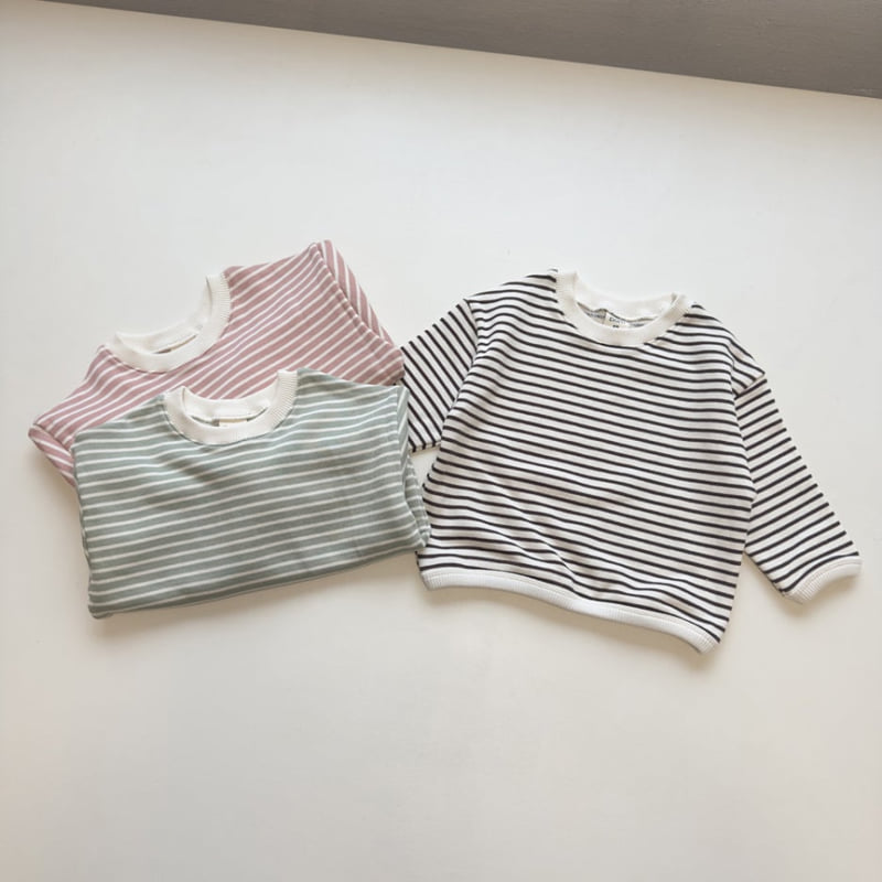 Pom - Korean Children Fashion - #designkidswear - Striped Ribbed Sweatshirt - 5