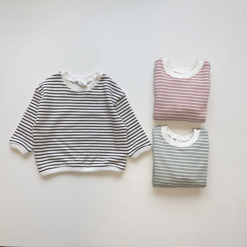 Pom - Korean Children Fashion - #discoveringself - Striped Ribbed Sweatshirt - 6