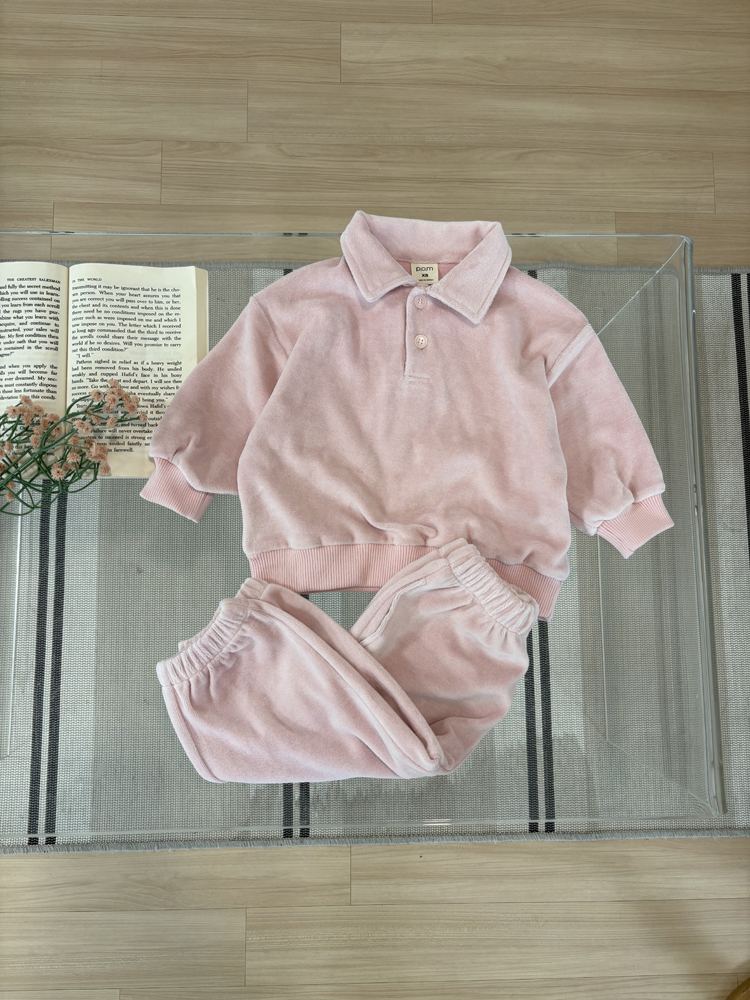 Pom - Korean Children Fashion - #designkidswear - Velour Collar Sweatshirt - 4