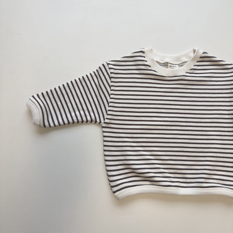 Pom - Korean Children Fashion - #fashionkids - Striped Ribbed Sweatshirt - 7