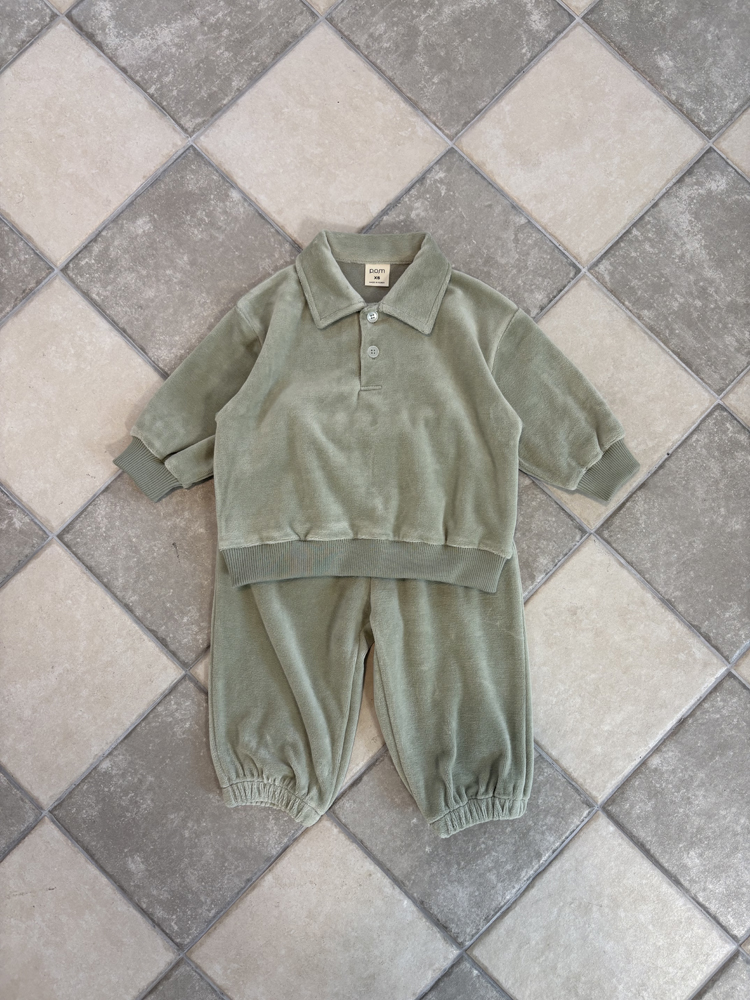 Pom - Korean Children Fashion - #discoveringself - Velour Jogger Pants - 4