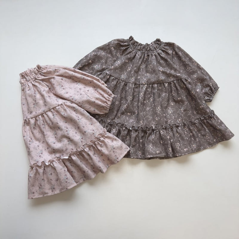 Pom - Korean Children Fashion - #kidsshorts - Warm Flower One-piece - 4