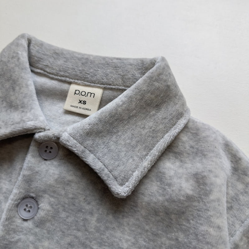 Pom - Korean Children Fashion - #kidzfashiontrend - Velour Collar Sweatshirt - 8