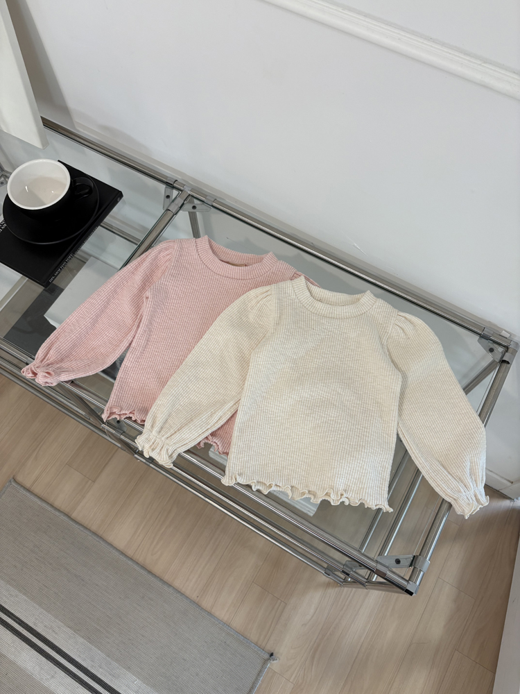 Pom - Korean Children Fashion - #kidzfashiontrend - Balloon Ribbed Tee