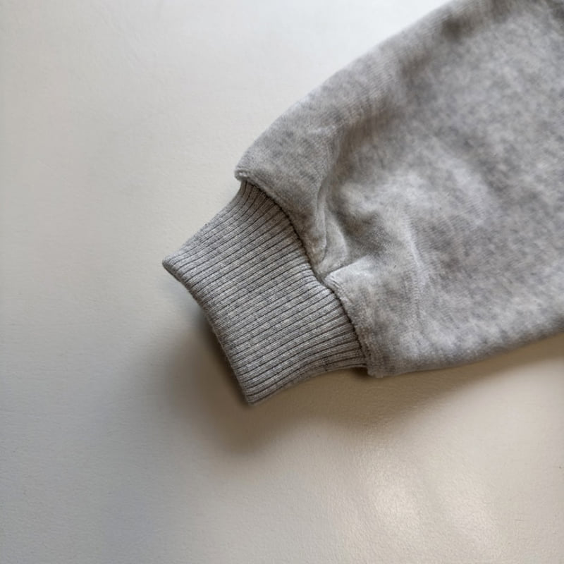 Pom - Korean Children Fashion - #littlefashionista - Velour Collar Sweatshirt - 10