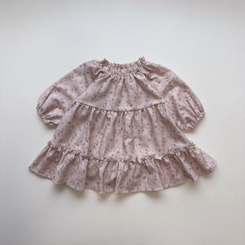 Pom - Korean Children Fashion - #littlefashionista - Warm Flower One-piece - 7