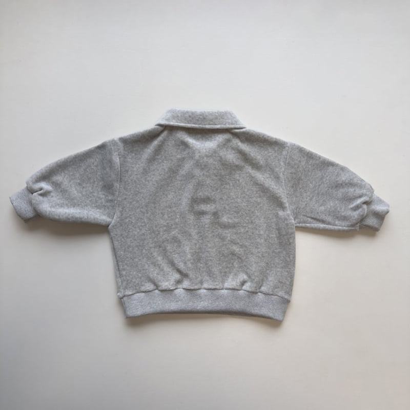 Pom - Korean Children Fashion - #minifashionista - Velour Collar Sweatshirt - 12