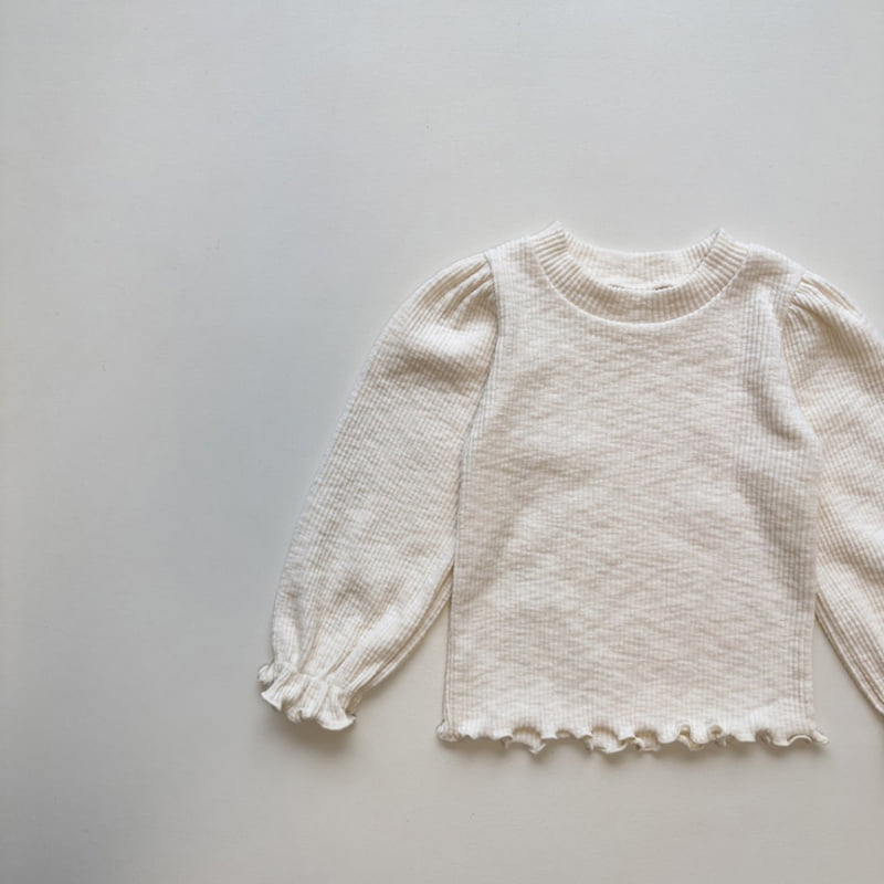 Pom - Korean Children Fashion - #todddlerfashion - Balloon Ribbed Tee - 7