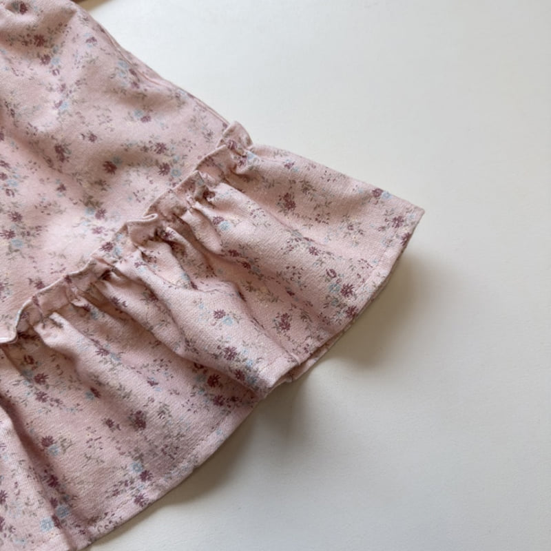 Pom - Korean Children Fashion - #toddlerclothing - Warm Flower One-piece - 12