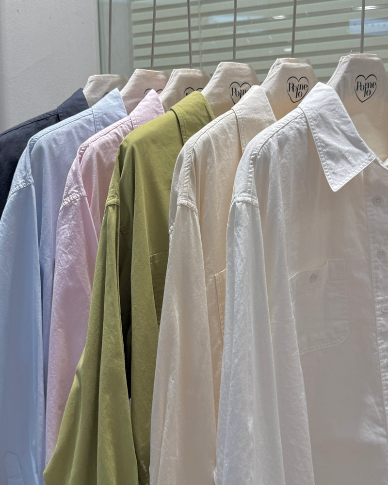 Pomelo - Korean Women Fashion - #momslook - Cotton Washing Shirt - 10